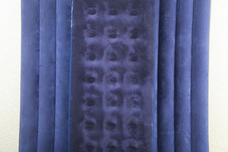 Blue inflatable mattress for sleeping and restingの写真素材