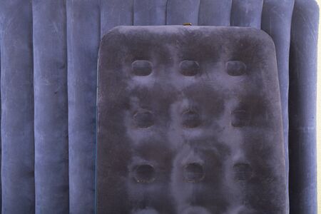 Blue inflatable mattress for sleeping and restingの写真素材