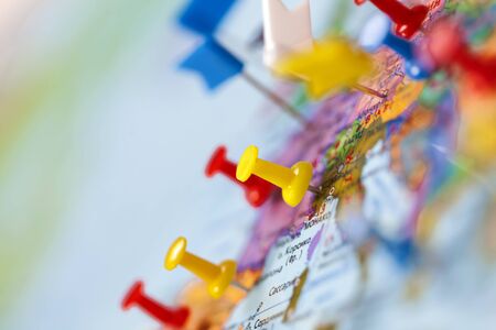 world  map country  flags  marked pin  city pinpoint