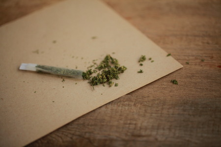 cigarette with cannabisの写真素材