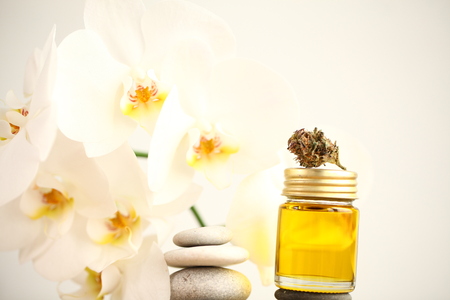 Cannabis oil medical marijuana relax conceptの写真素材