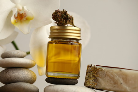 Cannabis oil medical marijuana relax conceptの写真素材