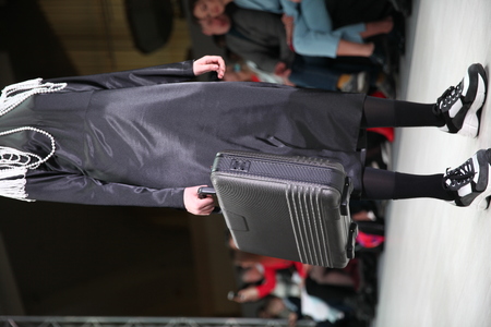 Belarus, Minsk, April, 13, 2019. Fashion show of Belarusian designers at the Belarusian Fashion Week.のeditorial素材
