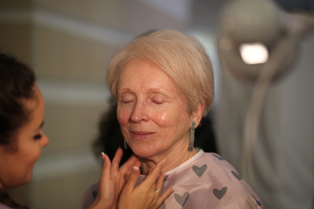 Belarus, Minsk, April, 13, 2019. Fashion show of Belarusian designers at the Belarusian Fashion Week.のeditorial素材