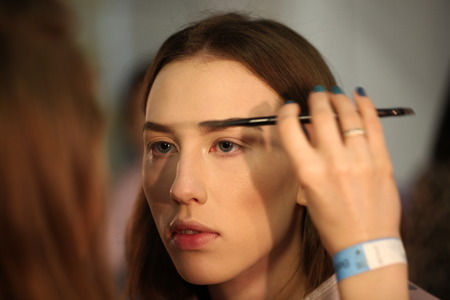 Belarus, Minsk, April, 13, 2019. Fashion show of Belarusian designers at the Belarusian Fashion...