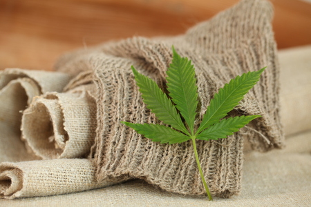 cannabis leaf hemp fabric textureの写真素材