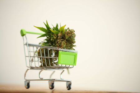 supermarket trolley marijuana medical cannabis  cbdの写真素材
