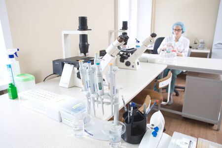 .operating room hospital equipment resuscitation doctors . Belarus,Minsk,2016のeditorial素材