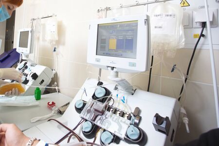 .operating room hospital equipment resuscitation doctors . Belarus,Minsk,2016のeditorial素材