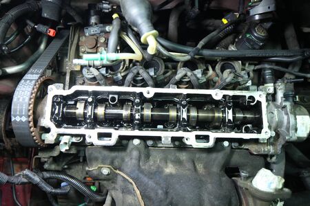 engine repair in a car garage servic