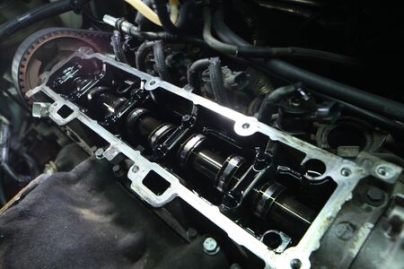 engine repair in a car garage servic