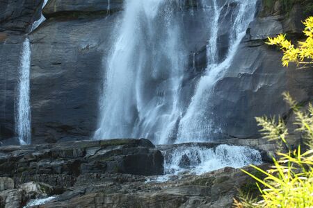 Rawana waterfall in montain Sri Lanka