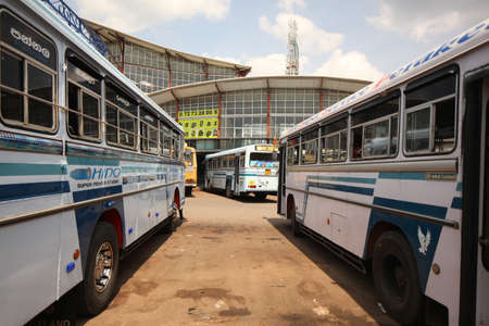Public Central City Bus Station. Sri Lanka, Negombo, 2020のeditorial素材