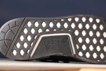 black sports shoes adidas model NMD_R1.Belarus,Minsk,2020