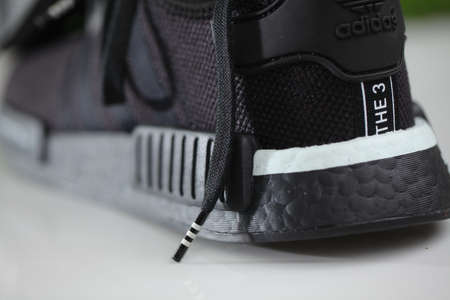 black sports shoes adidas model NMD_R1.Belarus,Minsk,2020