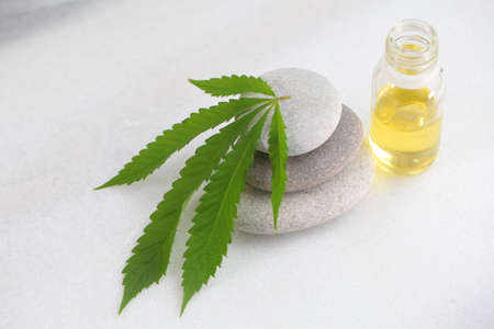 Medical marijuana, leaf cannabis, cbd oilの写真素材