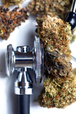 medical marijuana cannabis cbd. hemp buds. medicine conceptの写真素材