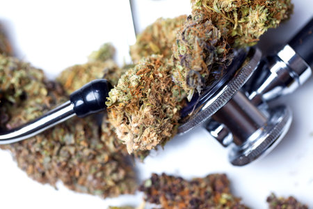 medical marijuana cannabis cbd. hemp buds. medicine conceptの写真素材