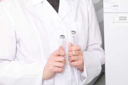chemical laboratory plastic packaging laboratory assistant girl testing