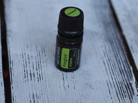 Belarus, Minsk, 2021. therapeutic grade essential oils at a health lectureのeditorial素材