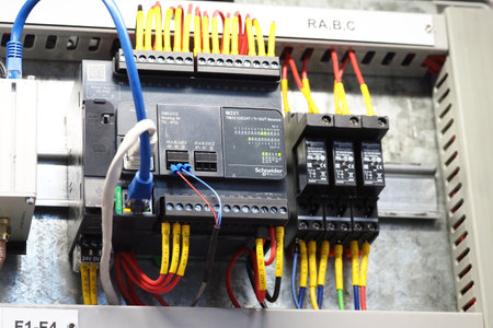 Belarus, Minsk, 2021. industrial electric box for street lighting