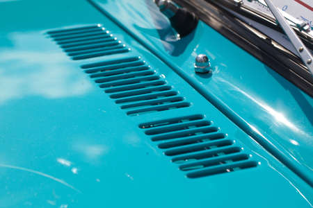 air intake grille on the body of a retro car