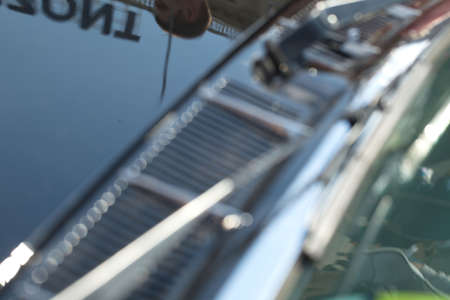 air intake grille on the body of a retro car