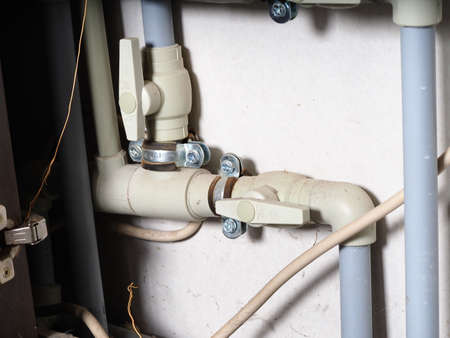 belarus, minsk, 2021.pipes and equipment of the heating system homeの写真素材