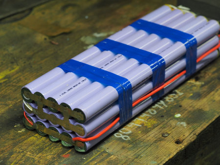 belarus, minsk, 2021. electric scooter repair power supply system battery pack