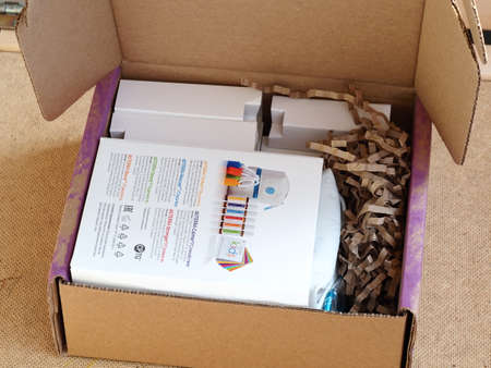 Belarus, Minsk, 2021. therapeutic grade essential oils at a health lectureのeditorial素材