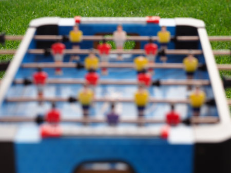 foosball table soccer .sport teame football playersの写真素材