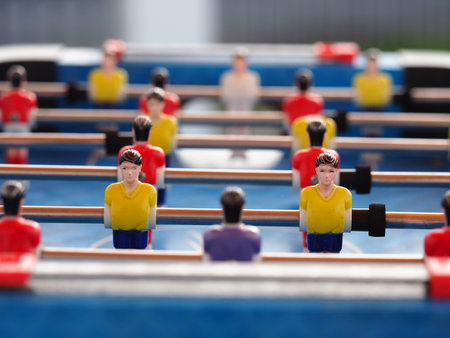 foosball table soccer .sport teame football playersの写真素材