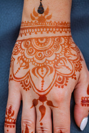 henna drawing mehendi artwork Indian cultureの写真素材