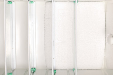 Ice has frozen inside the home refrigeratorの写真素材