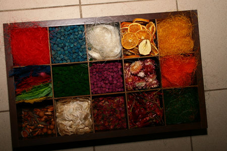 decorative aromatic additives in soap in a wooden boxの写真素材