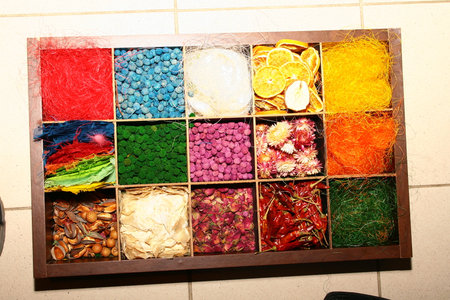 decorative aromatic additives in soap in a wooden boxの写真素材