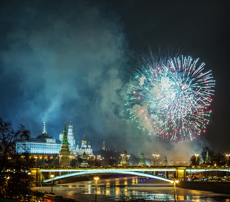 Salute in Moskow Kremlinの写真素材