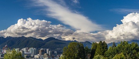 Vancouver, Canada - June 10, 2016. Clouds over Vancouver in Canada - panoramic viewのeditorial素材