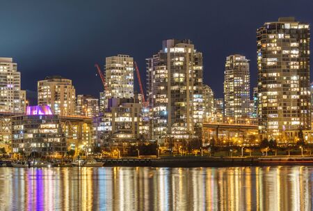 Vancouver, Canada - January 22, 2017 City at nightのeditorial素材