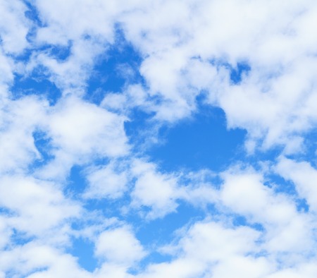 blue sky with white clouds formation background textureの写真素材