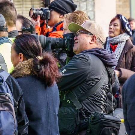 VANCOUVER, CANADA - February 18, 2018: Photographer at Chinese New Year parade in Vancouver...