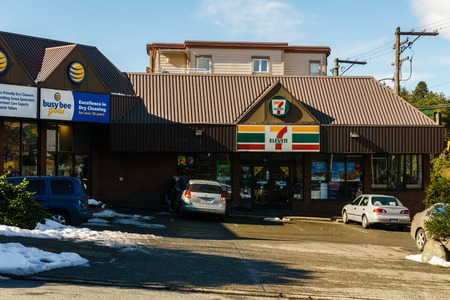 VANCOUVER, CANADA - February 25, 2018: 7-Eleven convenience store on Heather street Vancouver...