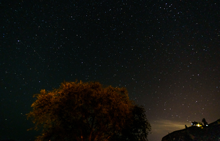 Amazing Star Night at summer time over mountainsの写真素材