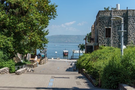 Tiberias, Israel - March 31, 2018: Street view in the old city of Tiberias Israel.のeditorial素材