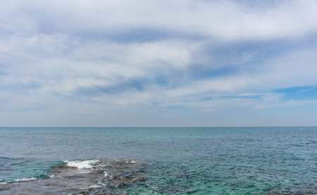Sandy beach at mediterranean sea in Israelの写真素材