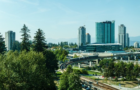 Surrey, Canada September 5, 2018: Modern buildings and infrastructure City Centre Greater Vancouver area British Columbiaのeditorial素材