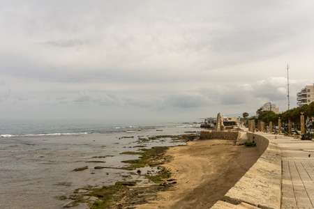 ACRE, ISRAEL - April 3, 2018: seafront view in Acre city center Israel.のeditorial素材