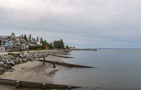 SURREY, CANADA - October 27, 2018: Blackie Spit park area at Boundary bayのeditorial素材