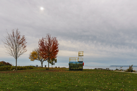 SURREY, CANADA - October 27, 2018: Blackie Spit park area at Boundary bayのeditorial素材