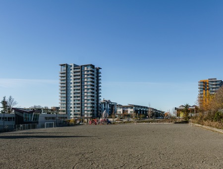 BURNABY, CANADA - NOVEMBER 17, 2019: apartment buildings and street view on sunny autumn day in British Columbiaのeditorial素材
